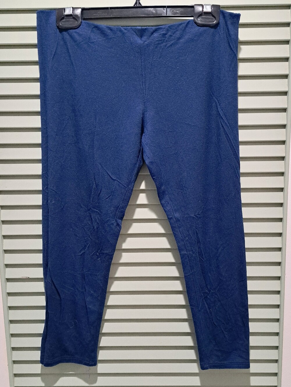 Fighting Eel 3/4 Leggings, Cotton Modal, Navy Blue, M